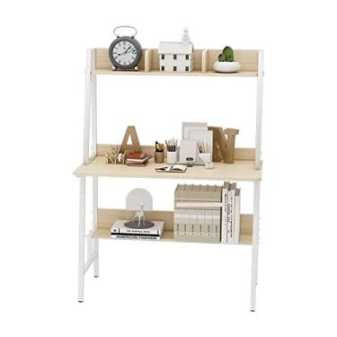Imagem de AKALNNB Mesa de PC mesa de computador mesa mesa estante de livros combinação mesa de escritório doméstico mesa de estudo simples mesa de estudo adulto mesa de escritório (tamanho: 80 * 48 * 133 cm