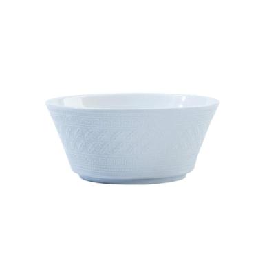 Imagem de Conjunto de pratos brancos puros domésticos de cerâmica personalidade-1 tigela de sopa de 20 cm