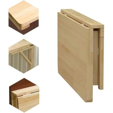 Imagem de Mesa de jantar dobrável, mesa de computador montada na parede, mesa de estudo de madeira maciça para parede, espessura de mesa 1,7 cm, uma cor - 100 x 40 cm