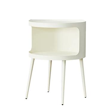 Imagem de Mesa de armazenamento pequena redonda mesa de centro de ferro quarto mesa de cabeceira cama mesa lateral sala de estar sofá mesa (cor: D, tamanho: 40 * 55 cm) (uma cor 40 * 55 cm)