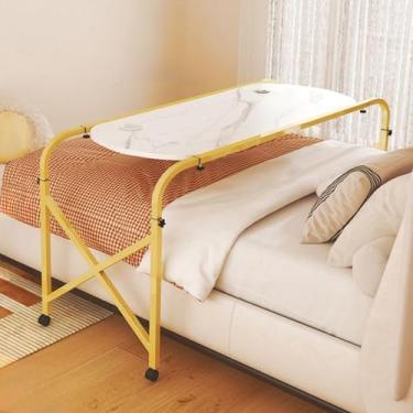Imagem de Mesa sobre a cama com altura ajustável, mesa sobre a cama, mesas de cama sobrepostas, mesa de cama sobre rodas, mesa com rodas sobre cadeiras, mesas para deficientes dourados3