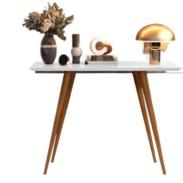 Imagem de Aparador Classic Pé Palito Madeira Retro Branco Brilho(Branco)