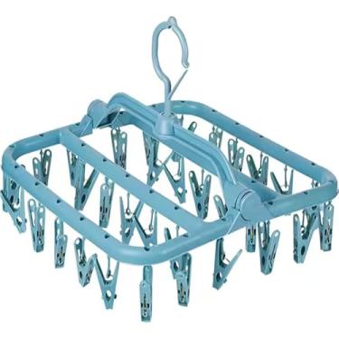 Imagem de Varal Calcinha Meia Cueca Peça Intima com 32 Prendedores Reforçado (1,Azul)