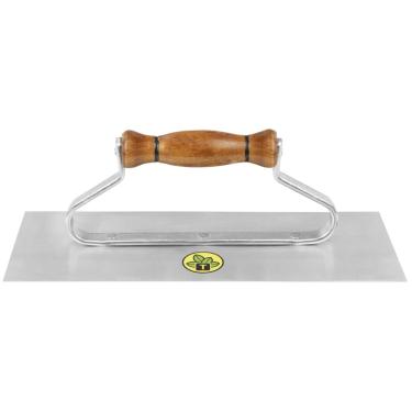 Imagem de Desempenadeira Metálica de Base Lisa Tramontina Para Gesso sem Dentes com Cabo de Madeira