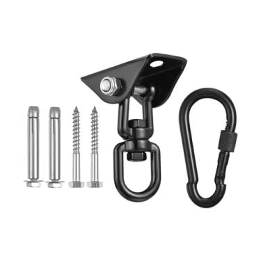 Imagem de 360°Rotating Hammock Hanging Kits, Heavy Duty Hanging Hooks for Swing Hanging Hook, Stainless Steel 1200 lb for Chair, Yoga, Black/1085(Black)