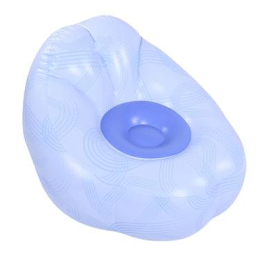 Imagem de Asixxsix Espreguiçadeira Inflável, Cadeira Ergonômica Portátil de PVC Inflável, sofá Preguiçoso Inflável para Casa, Jardim, Varanda, Acampamento, Praia, Piquenique (padrão de Linha azul)