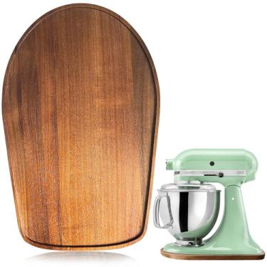 Imagem de Tapete deslizante para misturador de madeira de acácia para batedeira KitchenAid, bandeja deslizante de madeira compatível com Kitchen Aid misturador de 4,5 a 5 litros