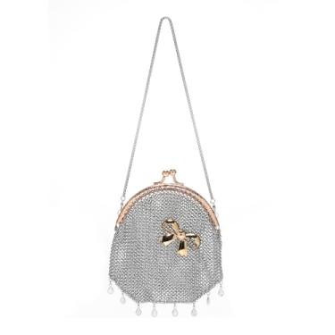 Imagem de RETON-PPE Bolsa de mão (prata de aço inoxidável, gravata borboleta - pequena)