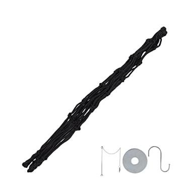 Imagem de AYNEFY Saco de Rede de Alimentação Pendurado para Galinhas Com Forte Capacidade de Carga, Porta-frutas Versátil e Alimentador de Vegetais de Frango para Aves e Pássaros Selvagens (Rede Preta + Garfo