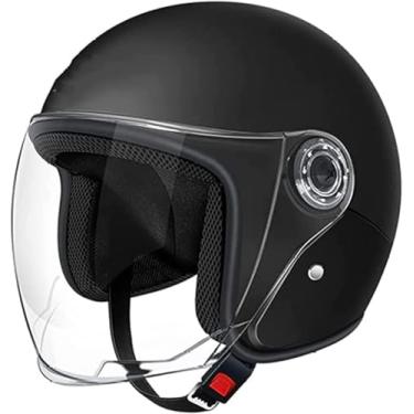 Imagem de Capacete Aberto De Motocicleta Aprovado Pela Ece Meio Capacete Capacete De Caveira De Estilo Alemão Capacete De Motocicleta Cruiser Scooter Cool Capacete Para Homens E Mulheres, 1, 55-65cm