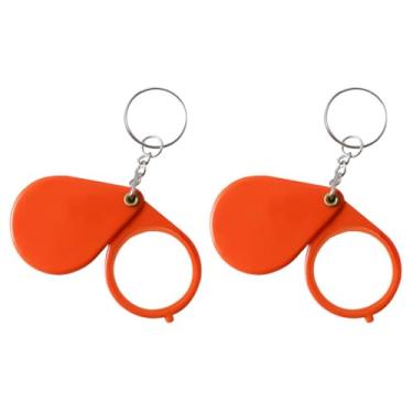 Imagem de Lupa de chaveiro pequeno dobrável – Lupa de leitura de 10 x para idosos, mini lupa compacta e portátil, pacote com 2