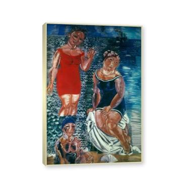 Imagem de NHLDZYH Moldura de champanhe. Pôsteres impressionistas, (Os Três Banhistas 2) por Raoul Dufy, Impressões de Arte Pôsteres Pintores Famosos, Impressões em Tela Famosas, Murais para Parede Sala de Estar