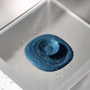 Imagem de Capa de ralo de silicone para pia de cozinha e banheiro, coletor de cabelo e protetor de ralo antientupimento, tampa de drenagem à prova d'água