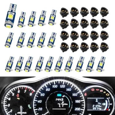 Imagem de Shakas 20 peças de 74 luzes LED para painel de carro, lâmpada LED T5 37 74 com soquete de trava giratória, conjuntos de lâmpadas de substituição do indicador do console central do veículo, para a