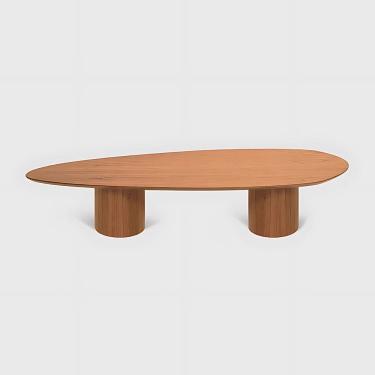 Imagem de Mesa de Centro Orgânica em Madeira Maciça 130x60x30cm Dakota CCS