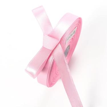 Imagem de Fita de cetim rosa de 1,27 cm x 50 metros fitas de tecido de face única para embrulho de presente, artesanato, fabricação de laços, costura, casamento, decoração de casa