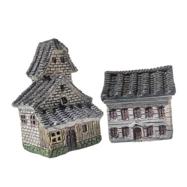 Imagem de ＡＷＨＡＯ 2x Estátuas de Casa Decorativas para Aquário, Enfeites de Cabana para Aquário em Formato de Pátio