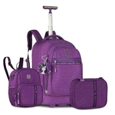 Imagem de Mochila Carrinho Rebecca Bonbon Kit com Lancheira e Estojo-Feminino