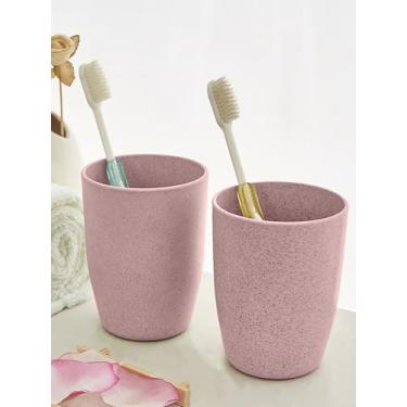 Imagem de 1 pacote de copos de banheiro, enxaguante bucal e suporte de escova de dentes, plástico reutilizável, durável, leve, enxágue e utensílios para bebidas, para suco de água, leite, seguro para