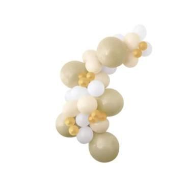Imagem de Kit de arco de balão de látex duplo dourado e branco sortidos, 33 peças, decoração de fundo de festa
