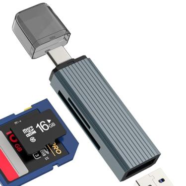 Imagem de Leitor de cartão SD USB C para Apple para iPhone 17 16 15 Pro Max (3 em 1) tipo C para micro SD OTG TF adaptador para câmera digital Memory Stick Android Hub Port para iPad 10 compatível com Samsung