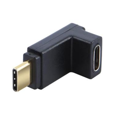 Imagem de Adaptador de extensão USB C, ângulo para cima e para baixo 90 graus USB 3.1 tipo C conversor macho para fêmea (3A/10G), adaptador USB-C compatível com MacBook