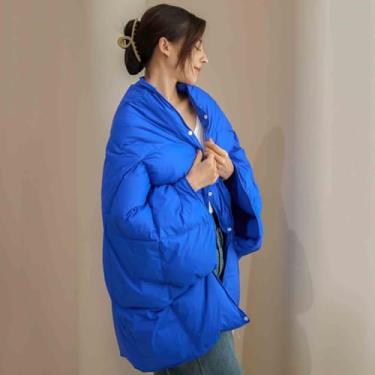 Imagem de JUSHZ Cobertor leve de plumas e mantas femininas masculinas para cama adulto longo casal solteiro para sofá inverno xale quente leve para viagem escritório e portátil (70 x 130 cm, azul)