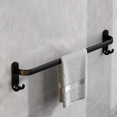Imagem de Toalheiro De Parede Duplo Premium Porta Toalha Adesivo Sem Furo Banheiro Acessórios (Tolheira Simples)