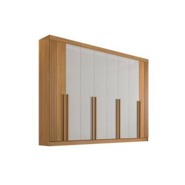 Imagem de Guarda Roupa Casal 8 Portas Ripado 8 Gavetas sem pés Daymont - D' Doro