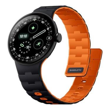 Imagem de Bandletic Pulseiras de silicone magnéticas compatíveis com Google Pixel Watch 4/3/2/1 de 41 mm para mulheres e homens, pulseira de substituição esportiva macia e robusta