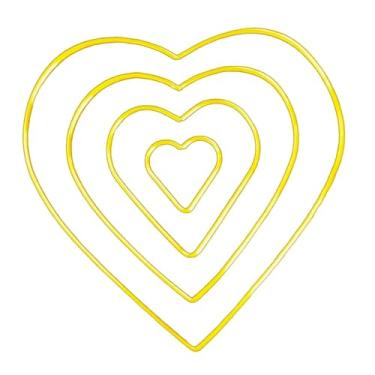 Imagem de KiBcsLic Conjunto de 4 Anéis de Macramê com Formato Floral, Aros de Arame Dourado em Formato de Coração para Guirlanda, Acessórios para Artesanato, Bijuterias