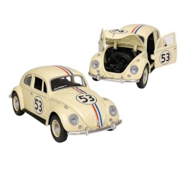 Imagem de Carrinho de Ferro Fusquinha Herbie 53 Clássico Abre as Portas e o Capô Modelo de Coleção com Fricção e Detalhamento Realista