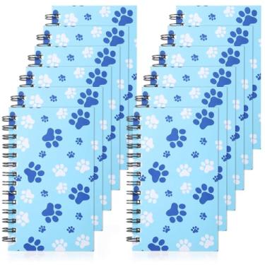 Imagem de Ctosree 12 peças de lembrancinhas de festa com tema de cachorro azul, estampa de pata, cadernos espirais, cadernos de anotações, diários com tema de cachorro, lembrancinhas de festa para aniversário