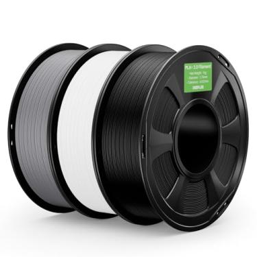 Imagem de DEEPLEE Filamento PLA+ 2.0 1,75 mm, filamento de impressora 3D de resistência mais forte, preto branco cinza 3 kg, filamento de impressora 3D PLA Plus atualizado, filamento PLA+ de alta velocidade