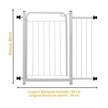 Imagem de Portão Pet Grade Para Cães Crianças Proteção para Bebês Acompanha Exte