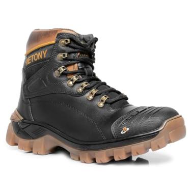 Imagem de Bota Masculina Coturno Comando em Couro Legítimo Tratorado (Preto, BR, Adulto, Numérico, 42)