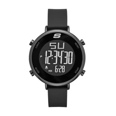 Imagem de Skechers Relógio Digital Feminino Magnolia Quartzo Metal e Silicone, Preto,