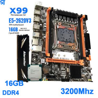 Imagem de Placa Mãe X99 LGA 2011 Com Processador Intel Xeon E5 2620 Lga2011 e Memoria Ram DDR4 16GB 3200Mhz 