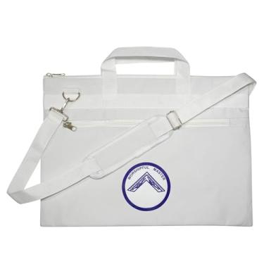 Imagem de UK EMPIRE GROUP Bolsa Masonic Worshipful Master branca impressa, leve, resistente à água com mão e ombro, Branco, Small