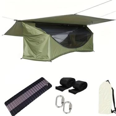 Imagem de Hammock de Camping Individual com Mosquito Net Colchão Inflável Toldo Set Leve e Portátil Cama Caça Balanço Adequado para Familiar Mochilão Viagem Praia Jardim Hiking Proof