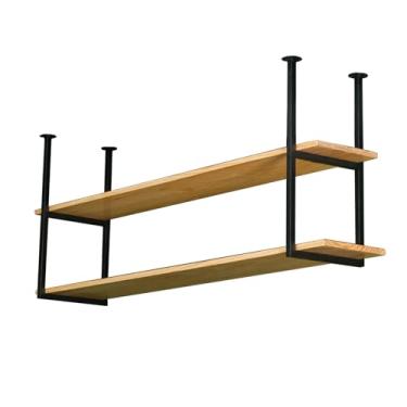 Imagem de Prateleira de teto, prateleiras flutuantes suspensas, prateleiras decorativas de armazenamento de cozinha para cozinhas, bares, restaurantes (80 x 30 cm/30 x 11,8 pol, 2T)