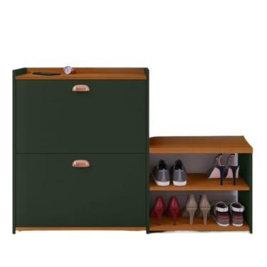 Imagem de Sapateira 2 Andares New Organizadora Com Banco 2 Portas Basculantes Hall De Entrada(MILANO VERDE/)