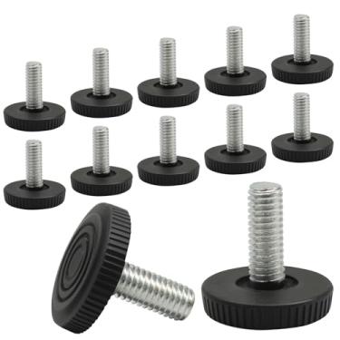 Imagem de Kyuionty M8 Pés de nivelamento ajustáveis roscados, 12 peças de pés de nivelamento de móveis, rosqueados, rosqueados, niveladores para mesa/cadeiras/bancos/pernas de armários