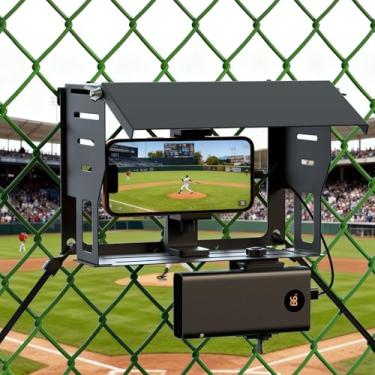 Imagem de OCERAVE Suporte para cerca de celular com sombra ajustável, kit de montagem compatível com iPhone, Samsung, GoPro, Mevo Start e outras câmeras de ação, para beisebol, softball, tênis