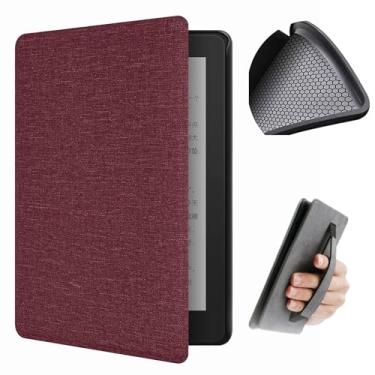 Imagem de Yzlvigrous Caixa de Textura de Pano para Kindle Paperwhite 7/6/5ª Geração 2015/2013/2012, Tampa Traseira de TPU Macia de 6 Polegadas com Sono Automático/alça e Alça de Mão, Modelo: DP75SDI/EY21
