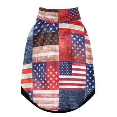 Imagem de SEHANY Casaco de cachorro com bandeira americana para cães pequenos, superquente, à prova de vento, jaqueta macia e aconchegante para animais de estimação, moletom para clima frio na neve com furo de