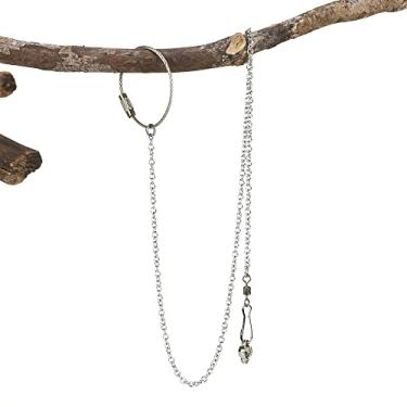 Imagem de Tornozeleira para pé de pássaro com orifício interno de 4,5 mm/0,18 pol, corrente de suporte de aço inoxidável, 4 tamanhos, anel de tornozelo para treinamento de voo seguro