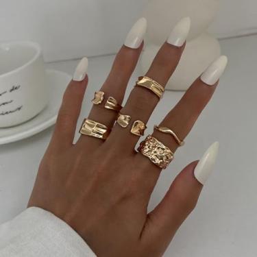 Imagem de Anéis empilháveis boêmios para mulheres, conjunto de anéis com detalhe de articulação, joias empilháveis ajustáveis para uso diário, anéis modernos exclusivos para mulheres, presentes de amizade para