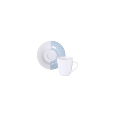 Imagem de Conjunto Xícara E Pires De Café Tramontina Aquarius Em Porcelana, 70 Ml 2 Peças