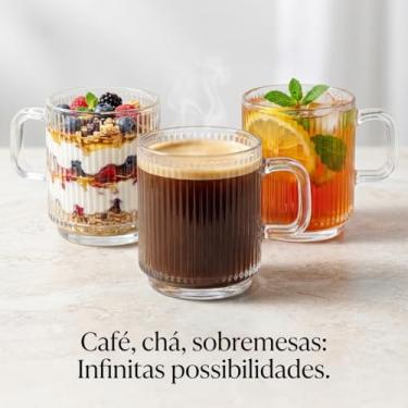 Imagem de Caneca vidro caneladografiato 350ml kit 6 4 ou 2 Xícaras Café Alça Grosso Resistente Canecão Jogo 4 Canecas Estriada Transparente Cappuccino Xicrona Presente Elegante Copos (8)